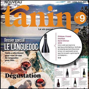 TANIN Juin 2023 - Intuition rouge 2019 / Saint-chinian (Languedoc) TANIN Juin 2023 - Intuition rouge 2019 / Saint-chinian (Languedoc)