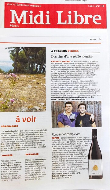 Des vins d'une réelle identité CHÂTEAU VIRANEL (Languedoc - Saint-Chinian) Des vins d'une réelle identité CHÂTEAU VIRANEL (Languedoc - Saint-Chinian)