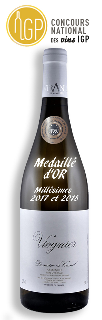 IGP Concours Viognier 2018 Medaille Or Viranel Languedoc wines