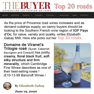THE BUYER TOP 20 TRIOLOGIE ROSE 2019 Pays d'Oc